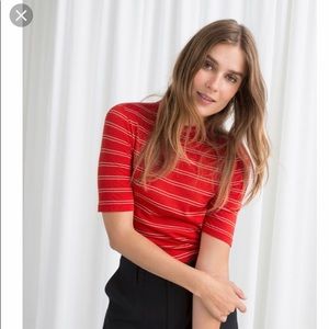 And Other Stories Striped Mock Neck